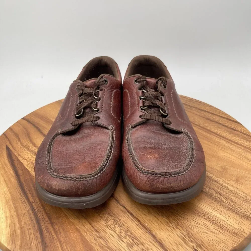 SAS 'Bout Time Shoes Mens Size 11.5 W Brown Leather Casual Walking Loafers
